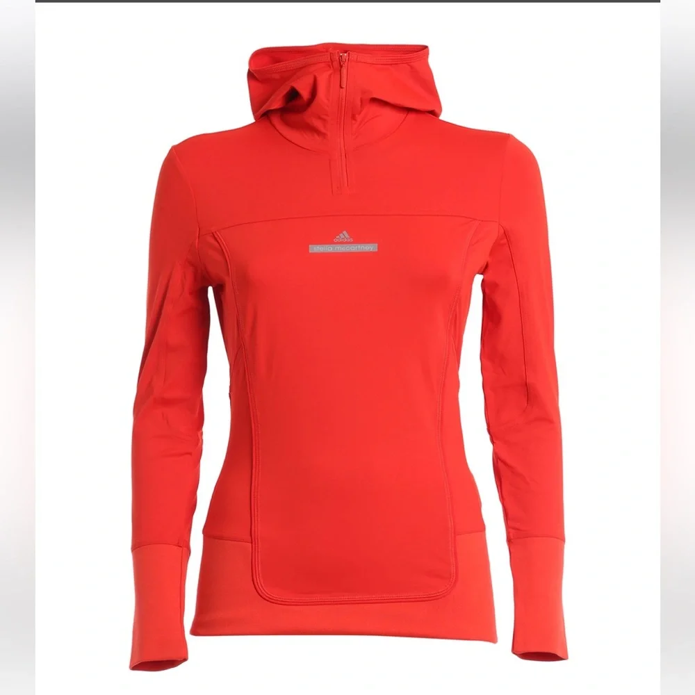 Adidas by Stella McCartney Red Activewear Top Logo Size M Orange Red Workout